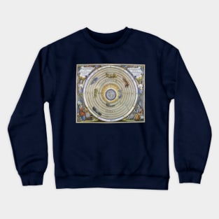 Vintage Ptolemaic Planisphere by Andreas Cellarius from Harmonia Macrocosmica Crewneck Sweatshirt